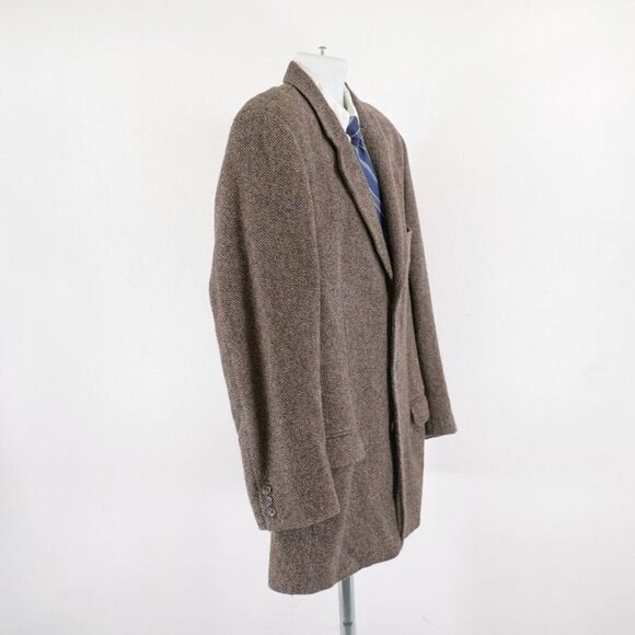 Banana‎ Republic Tweed Wool Brown Gray Check Sport Coat 42L 2 Button - Picture 7 of 12